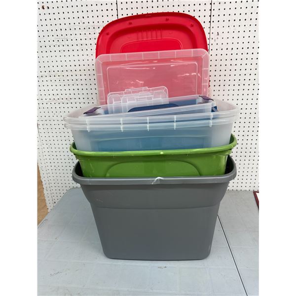 Selection of totes and lids