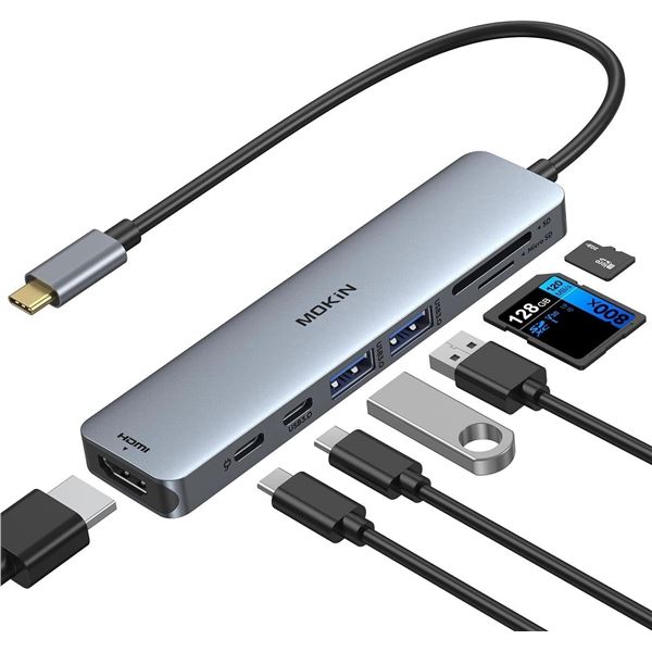 7-in-1 USB C Adapter for Mackbook Pro/Windows