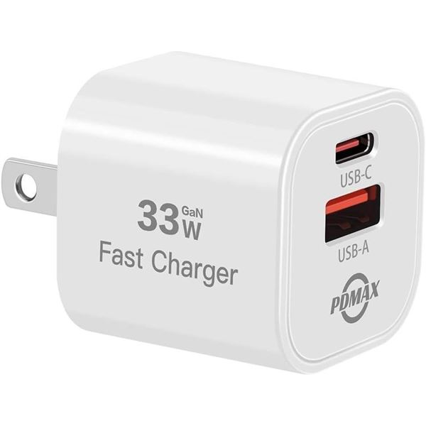 NEW Dual Port USB C/USB Fast Charger Block,33W