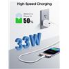 Image 2 : NEW Dual Port USB C/USB Fast Charger Block,33W