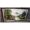 Image 1 : LARGE WOOD FRAMED ORIGINAL PAINTING
