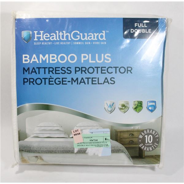 HEALTH GUARD BAMBOO PLUS DOUBLE MATTRESS PROTECTOR