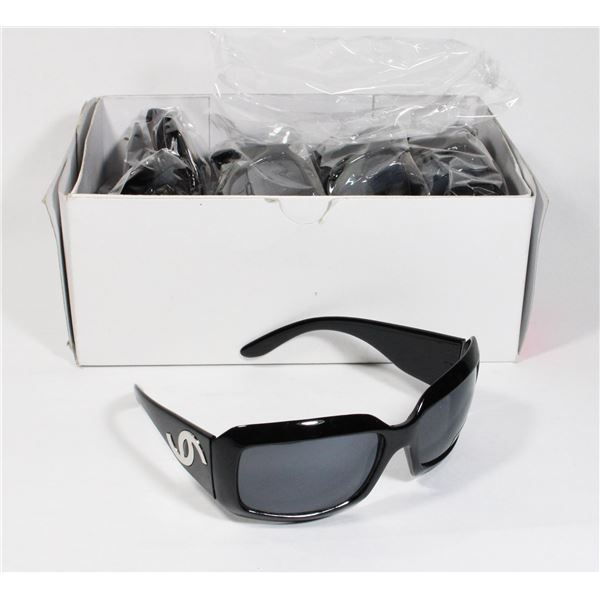 BOX OF BLACK DESIGNER SUNGLASSES
