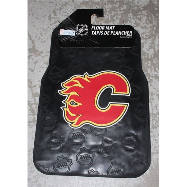 NEW CALGARY FLAMES 2PC CAR MAT SET