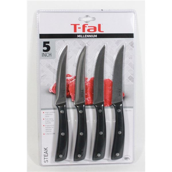 NEW 4PACK OF T-FAL MILLENIUM 5" STEAK KNIVES