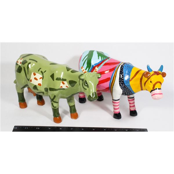 TWO DECORATIVE COW FIGURES