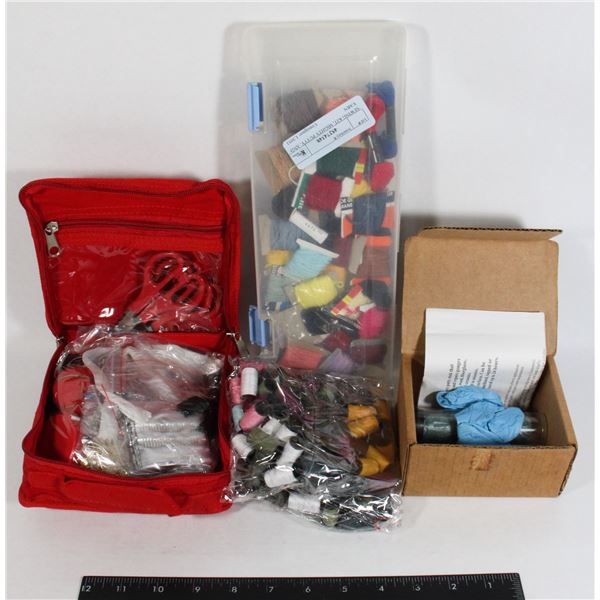 SEWING KIT, MIGHTY PUTTY, AND YARN