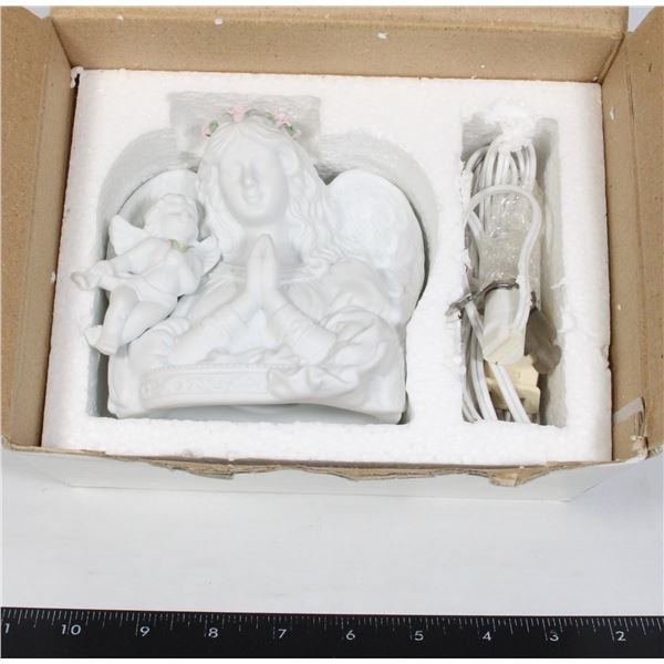 PORCELAIN ANGEL WITH CHERUB NIGHT LIGHT