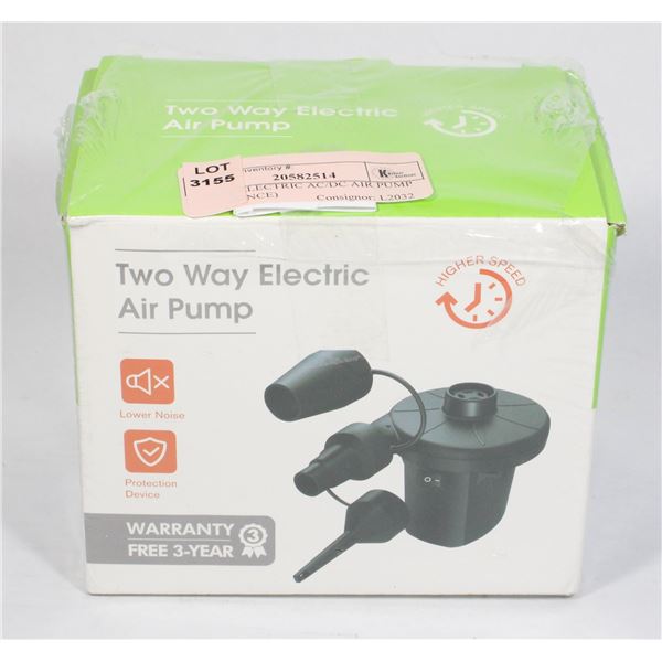 2-WAY ELECTRIC AC/DC AIR PUMP (USED ONCE)