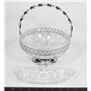 Image 1 : CUT GLASS SERVING BOWL WITH PICKLE DISH