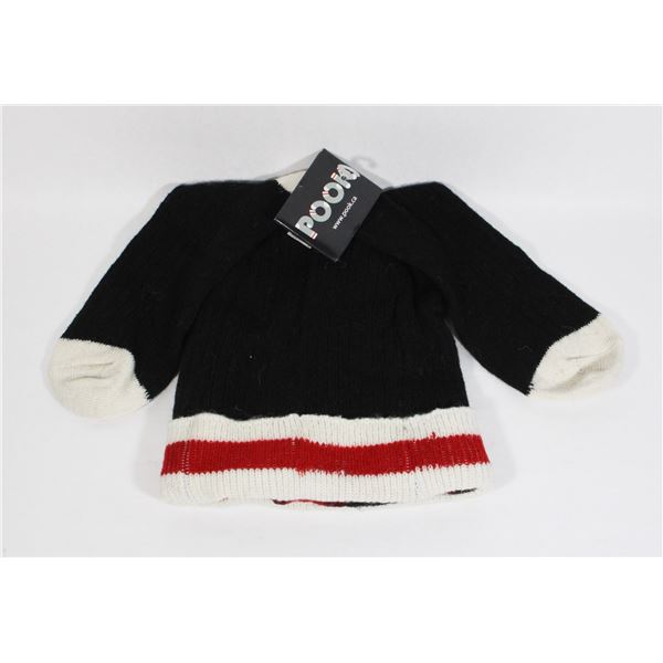 REVERSIBLE POOK TOQUE NEW. ADULT 1 SIZE FITS MOST
