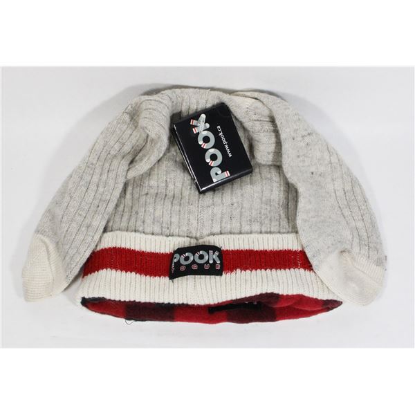 REVERSIBLE POOK TOQUE. ADULT 1 SIZE FITS MOST