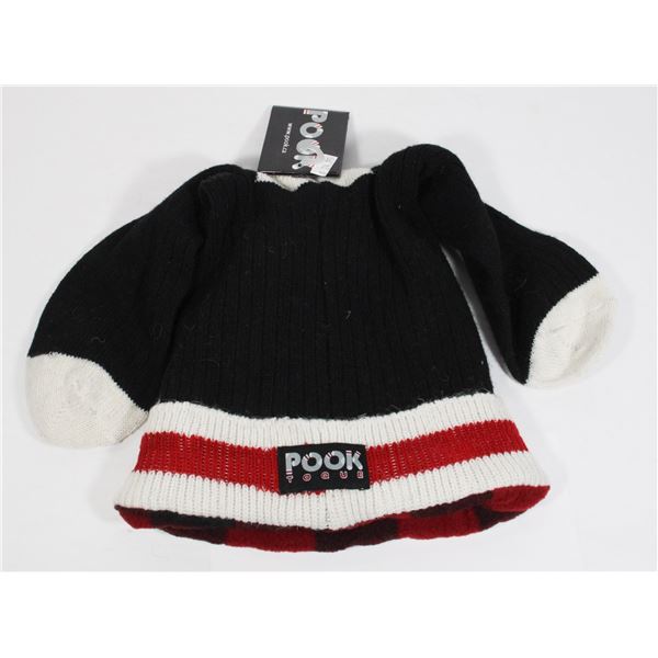 REVERSIBLE POOK TOQUE NEW. ADULT 1 SIZE FITS MOST