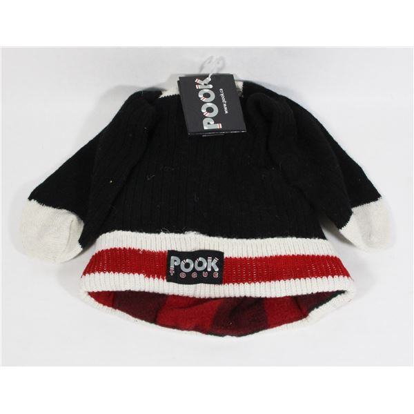 REVERSIBLE POOK TOQUE NEW. ADULT 1 SIZE FITS MOST