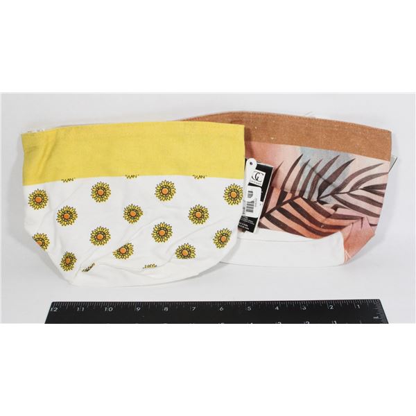 MULTI PURPOSE BAGS FLOWERS AND LEAF PRINT X2