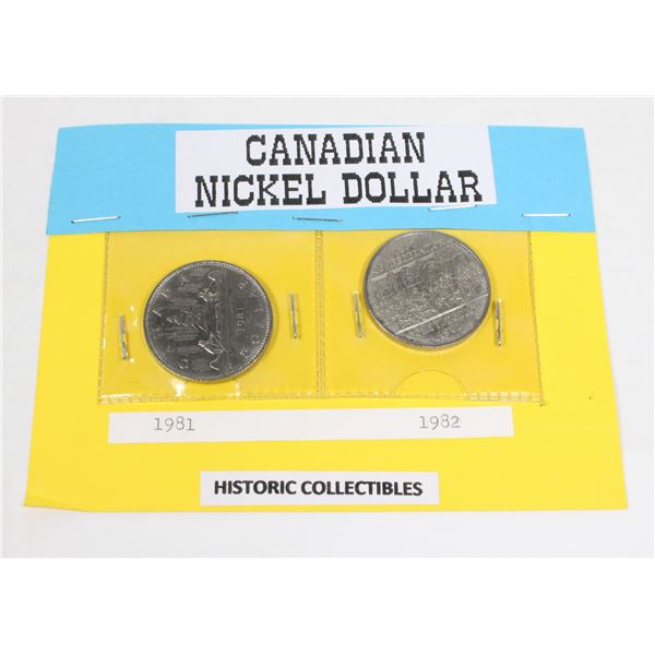 HISTORIC CANADIAN NICKEL DOLLAR 1981, 1982