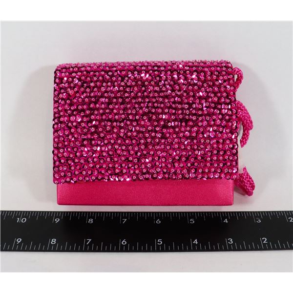 NEW TOUCH UPS FUCHSIA BEADED EVENING BAG HAS