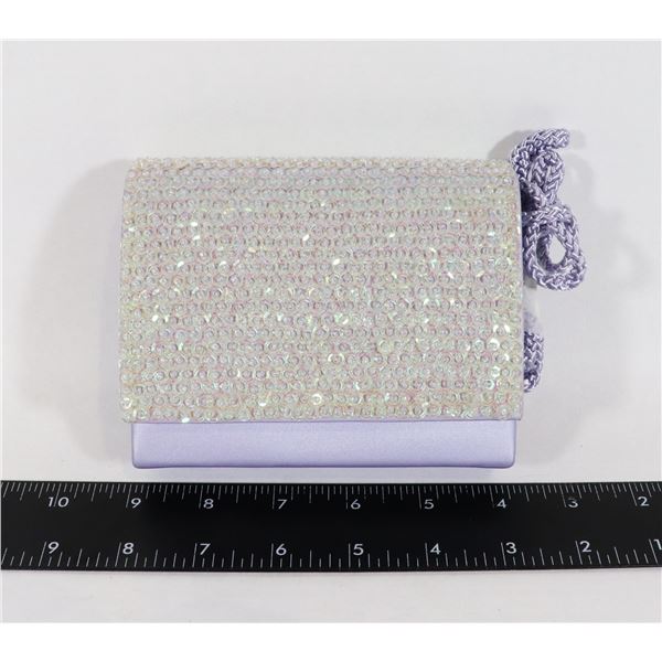 NEW TOUCH UPS LILAC/LAVENDER BEADED EVENING BAG