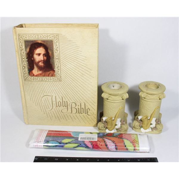 CATHOLIC HOLY BIBLE FROM 1970 WITH DECORATIVE