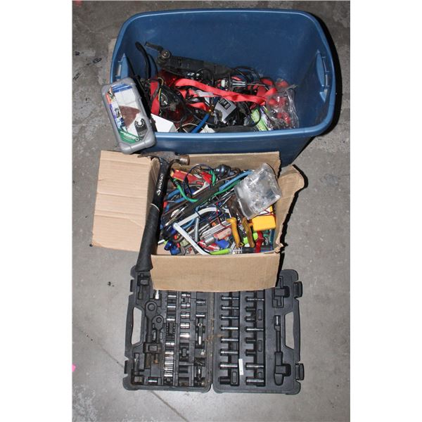 SUPER LOT OF GARAGE ITEMS, WRENCHES, HAMMER