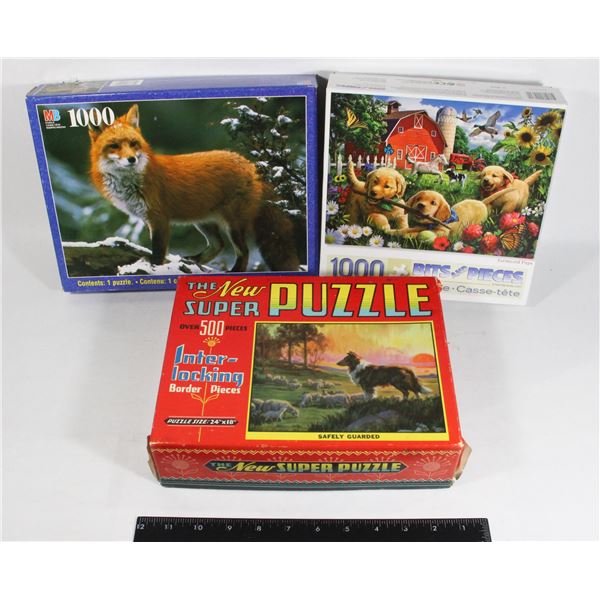 3 PUZZLES, NOT NEW, REPORTED COMPLETE