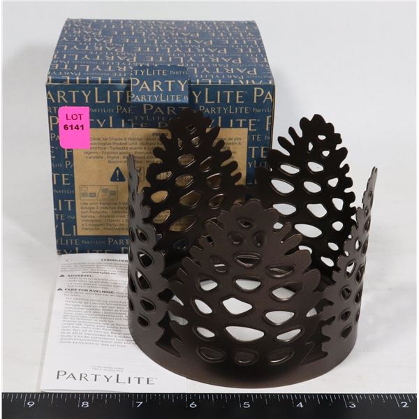 PARTYLITE PINE CONE JAR SHADE & HOLDER
