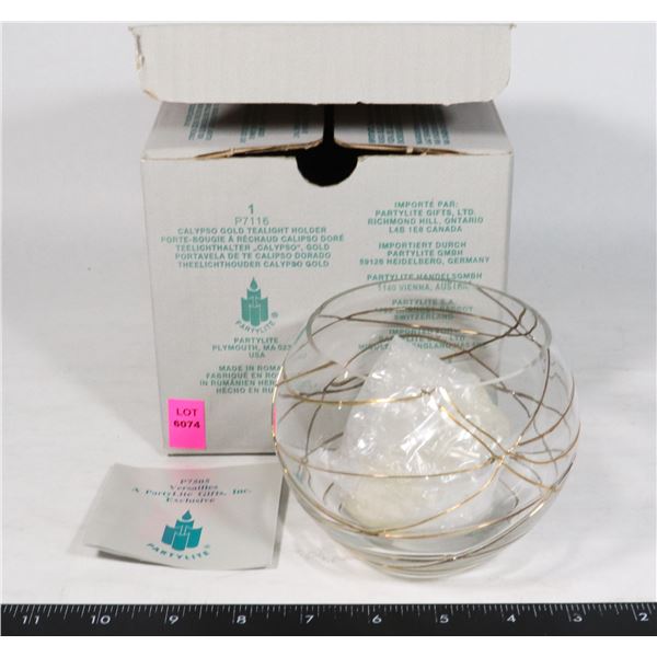PARTYLITE CALYPSO GOLD TEALIGHT HOLDER