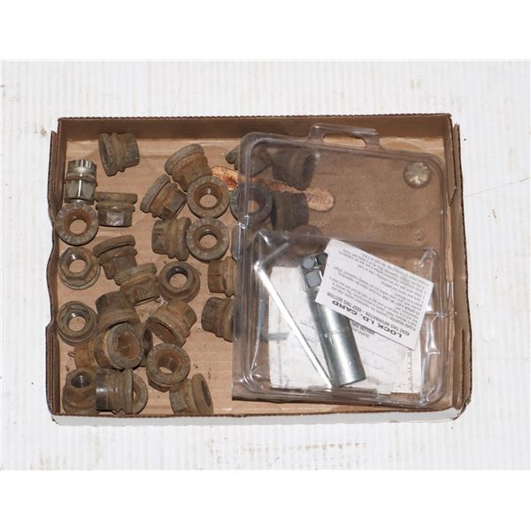 FLAT OF LUG NUTS, USED. UNKNOWN FITMENT