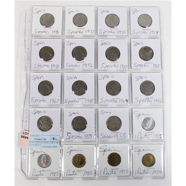 20 COINS ALL SPAIN PAGE 2 OF 3 NO DUPLICATES SET #
