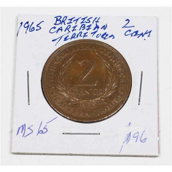 1965 BRITISH CARIBBEAN TERRITORIES 2CENTS BEAUTIFUL