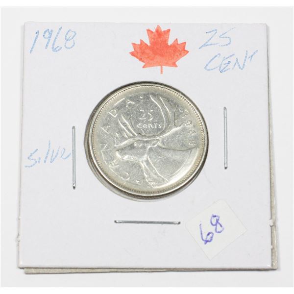 1968 QUARTER 50% SILVER FINAL YEAR OF SILVER