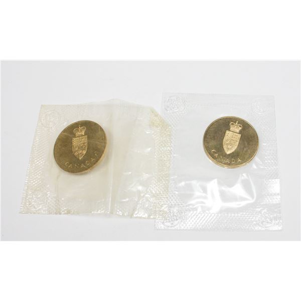 TWO SEALED 1867-1967 CANADA CONFEDERATION TOKENS