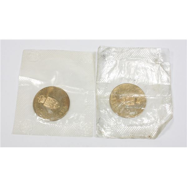 TWO SEALED 1867-1967 CANADA CONFEDERATION TOKENS
