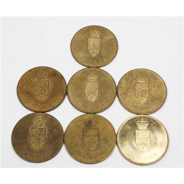 LOT OF 7 1867-1967 CANADA CONFEDERATION TOKENS
