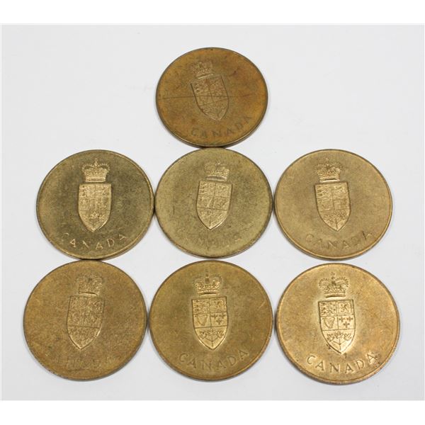 LOT OF 7 1867-1967 CANADA CONFEDERATION TOKENS