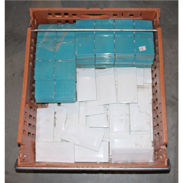 LARGE CRATE OF ASSORTED CERAMIC TILE
