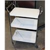 Image 1 : 3 TIER METAL ROLLING CART, WOBBLY, NEEDS TLC