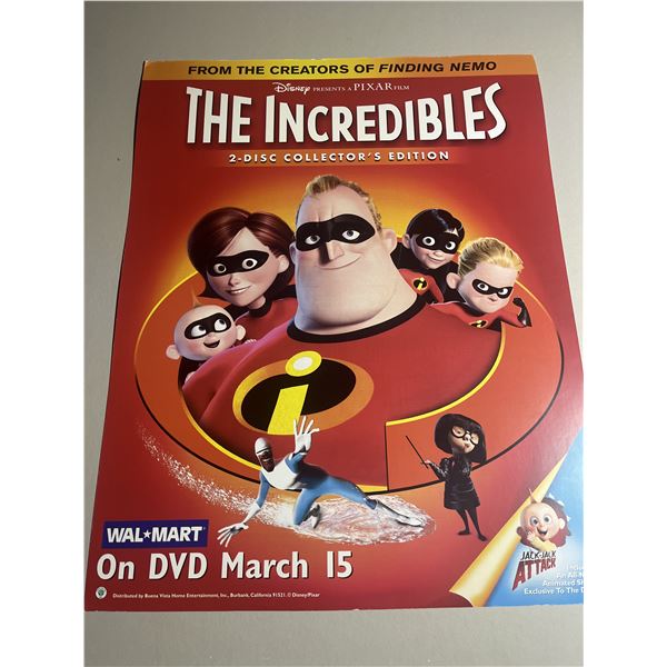 Disneys The Incredibles double sided Promotional Sign