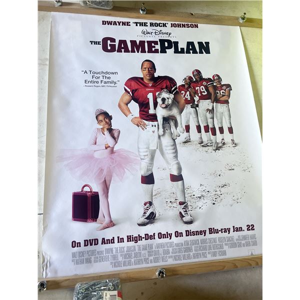 Walt Disney presents Dwayne The Rock Johnson, the game plan, retail exclusive promotional sign