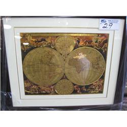 gold World Map   Framed Print