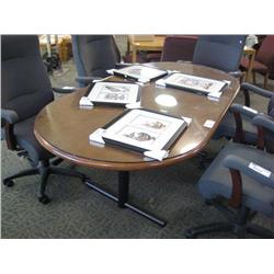 7ft  Cherry Glass Top Boardroom Table