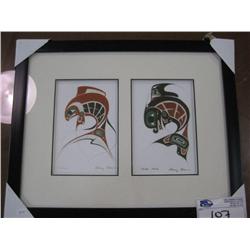 Salmon/ Killer Whale Framed Native Print