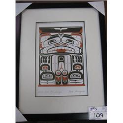 Black Bear Box Design  Framed Native Print