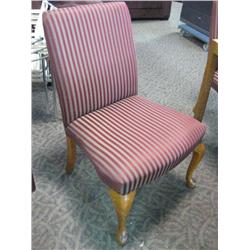 Lot Of 10  Burgandy Striped Armless Banquet Chairs