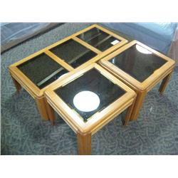 Oak 2 Piece Coffee Table Set