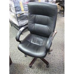 Black Leather High Back Tilter Chair