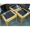 Image 1 : Set Of 3 Oak/glass End Tables
