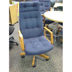 Blue Oak Framed High Back Chair