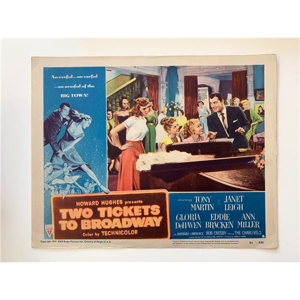 Two Tickets to Broadway original 1951 vintage lobby card