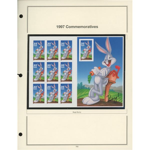 1997 Commemorative Bugs Bunny Stamp Sheet